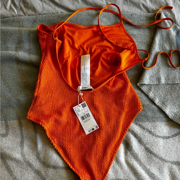 NWT ORANGE ONE PIECE BATHING SUIT- M - Picture 3 of 3